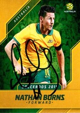 Signed 2015 2016 Socceroos Football Tap N Play Card - Nathan Burns