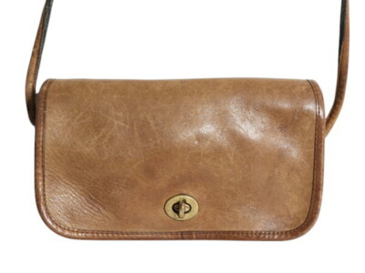 Old Coach Shoulder Bag Leather Brown Vintage Ladies Made in