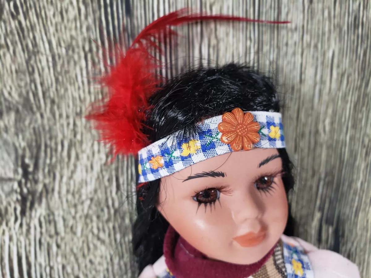 Vintage KINNEX Native American Doll Beaded With Stand eBay