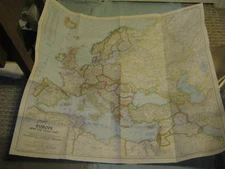 VINTAGE EUROPE AND THE NEAR EAST MAP June 1949 National Geographic