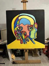 CatDaddyDollars Original Art "The Seeker" Large Abstract Acrylic Painting