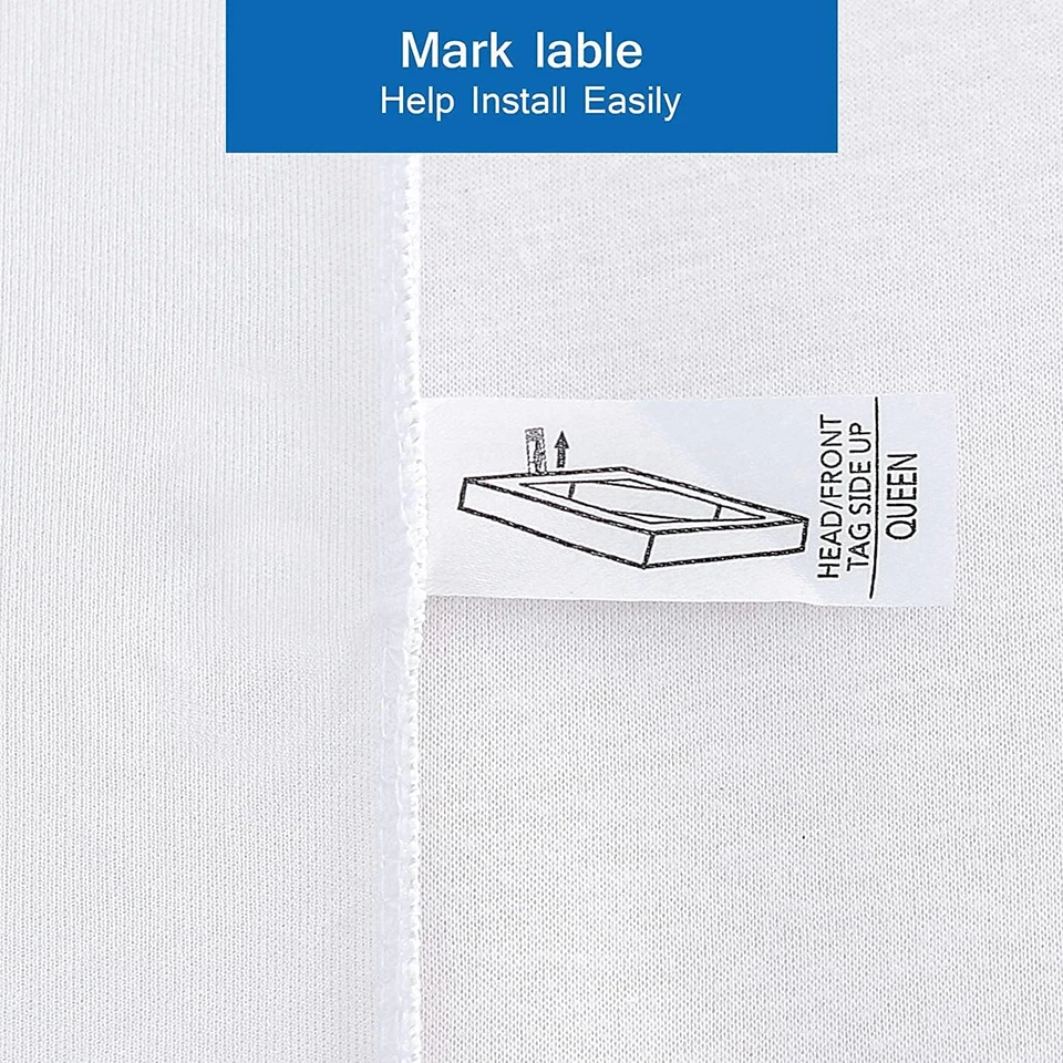 Funda somier tamaño queen falda cama envoltura 4 lados del colchón, elástica y... Foto 4 de 4