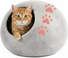 Woolygon Luxurious Eco-Friendly Merino Wool Cat Cave Bed - Foldable Hideaway Pod