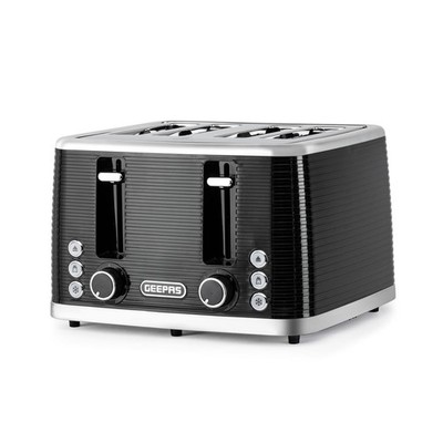 GEEPAS 4-Scheiben-Toaster 7 Bräunungsstufen Abbrechen Auftauen Aufwärmen 1600 W Linear