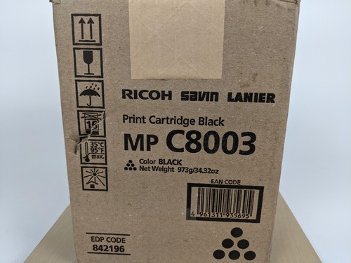 Ricoh Savin Lanier MP C8003 Black Print Cartridge EDP 842196 Genuine USA Japan - Picture 3 of 6