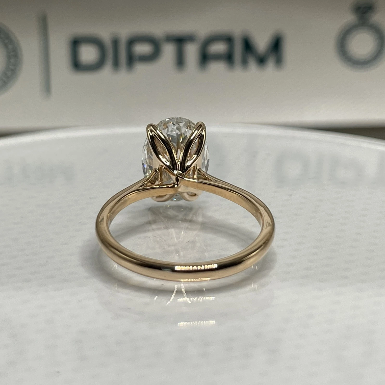 3.00 Ct F VS1 Oval Lab Grown Diamond Ring IGI Certified 14k Rose Gold image-5