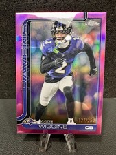2025 Topps Chrome NATE WIGGINS Fuschia Refractor 127/250 Baltimore Ravens