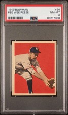 1949 Bowman #36 Pee Wee Reese PSA 8 Brooklyn Dodgers  (7308)