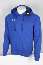 Under Armour Men's Rival Fleece Full Zip Hoodie Sweatshirt Tech Blue 1379767 432