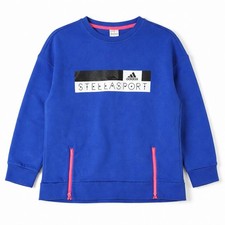 Adidas StellaSport Crewneck Oversized Sweatshirt Blue L Cotton Blend