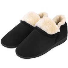 Men's Booties Slippers Ankle Warm Plush Fuzzy Memory Foam House Shoes