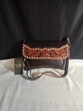Myra Chocosplash Hand Tooled Leather Cowgirl Bag S/4691