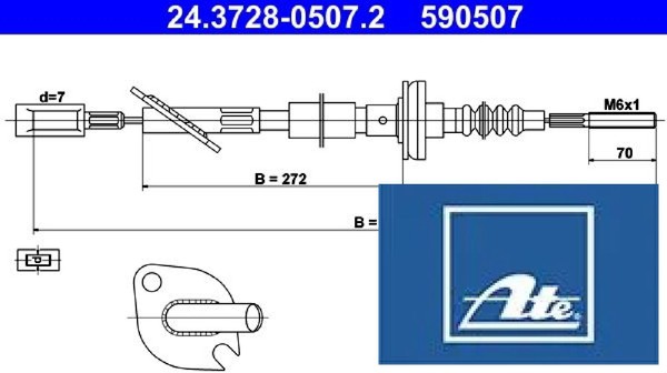 ATE 24.3728-0507.2 Seilzug FüR KupplungsbetäTigung Kupplungszug Seilzug-image
