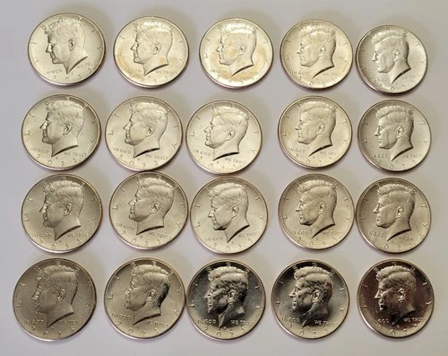 Four Rolls Kennedy NIFC Half Dollars-AU To BU- Mixed Date