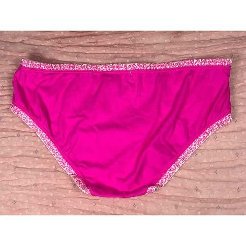 Victoria's Secret COTONE Lingerie Hip Hugger Mutandine Bordo con volant Rosa Leopardato L - Foto 5 di 5