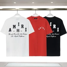 New AMIRI short-sleeved i front and rear classic letter logo printed T-shirt