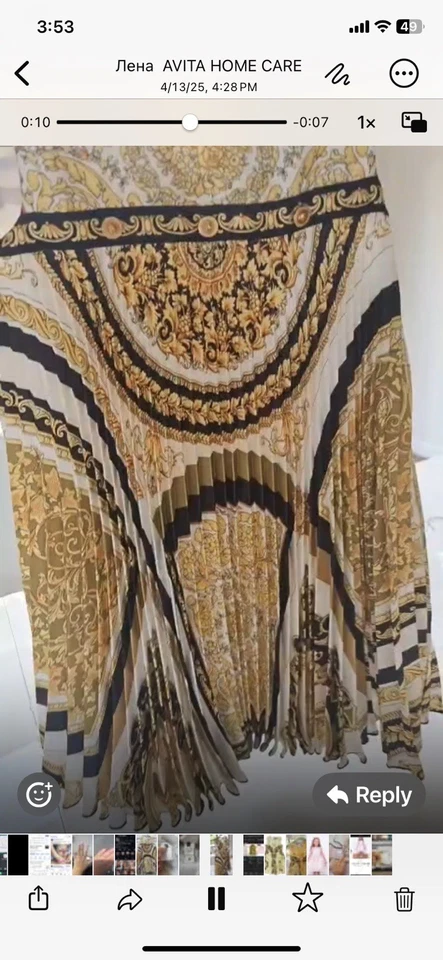 Vestido Versace Niños Barroco Estampado Sin Mangas Talla 10 Foto 3 de 4