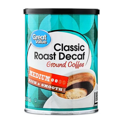 Great Value Decaf Classic Medium Roast Ground Coffee, 9.6 oz