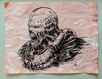 Resident Evil 3 Nemesis Ink On Stained Paper By Erick Scarecrow 