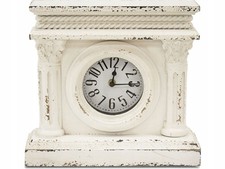 Retro Standuhr Vintage Weiß 27x29x9cm Holzuhr Kommode Kamin Deko