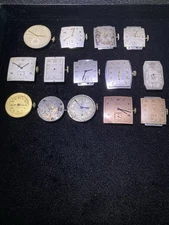 Vintage Elgin Wristwatch Movements 15J-17J-21J for Parts 14 count