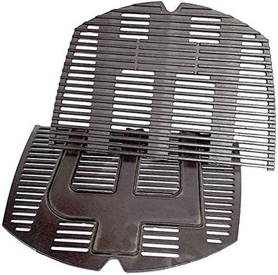 Cast Iron Cooking Grate 2-Pc 25x17.8-In Fits Weber Q300 Q3200 Repl 7646 7584