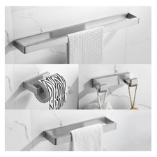 4-Piece Bathroom Hardware Set Towel Bar Set Premium Stainless Brushed Nickel