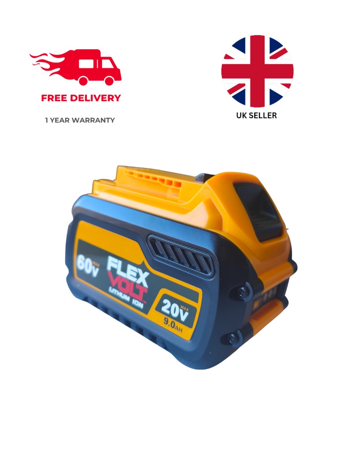 FLEXVOLT Convertible 18v/54v Lithium-Ion 9.0Ah Single Battery