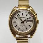 Vintage Men's Seiko Bell-Matic 4006-7001 Automatic Alarm Wrist Watch 10k GF Tops