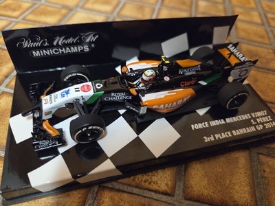Force India VMJ07 2014 Sergio Perez 3rd Place Bahrain Minichamps 1:43 OVP