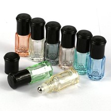 3ml 20 43mm Colorful Glass Essential Oil Perfume Roller Bottle w/ Metal Ball
