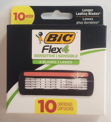 10 Cartridges Bic Flex 4 Sensitive 4 Blades