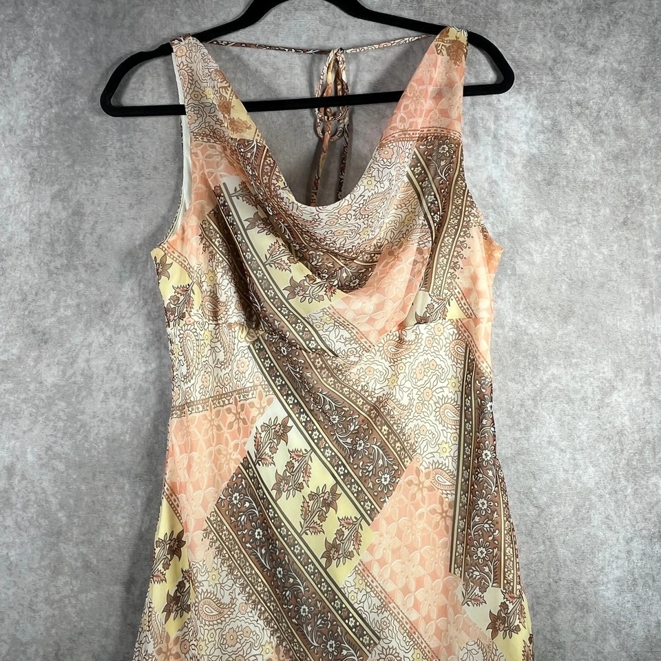 B. Smart Dress Womens Size 12 Peach Floral Y2K Fairy Whimsigoth Boho Romantic - Image 2 of 4