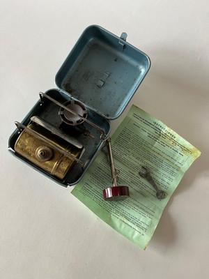 Optimus 8R - paraffin Kocher brass hunter stove Sweden camping ca 1980 +Manual