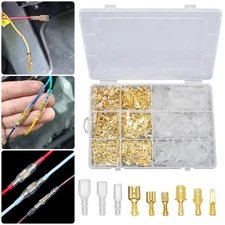 900 pcs Crimp Spade Connector Kit Male Female Terminals for Car Motorcycle DIY