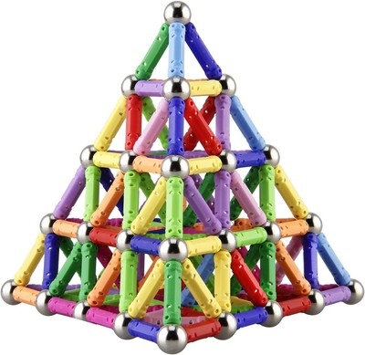 160pcs Magnetic Building Sticks Set   STEM Construction Toy for Kids   Colorful