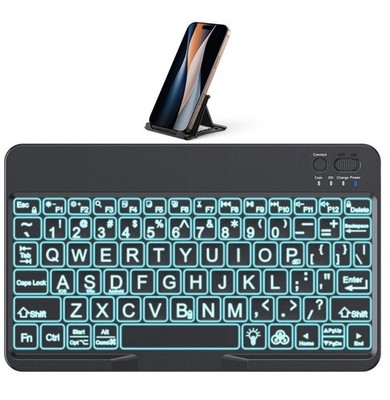 Black Keyboard Folio Case with Integrated Stand for Tablet