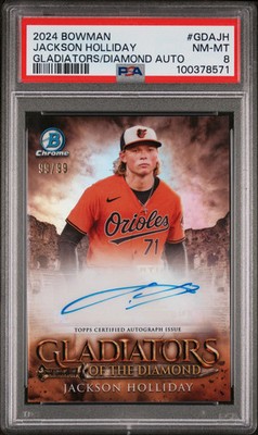 2024 Bowman Gladiators Of The Diamond Auto Jackson Holliday #GDAJH 99/99 PSA 8