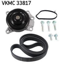 SKF VKMC 33817 Water Pump + V-Ribbed Belt Kit for Citroen, Peugeot, Toyota