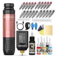 Wormhole Tattoo Gun Kit, Wireless Machine Kit Complete black 