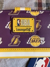 Loungefly Los Angeles Lakers NBA Basketball Zip Around Logo Snap Wallet New