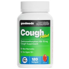 Cough Relief Softgels 120 ct  Dextromethorphan 15mg, Non-Drowsy, Long-Lasting
