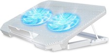 LIENS Laptop Cooling Pad, 2 Fans Adjustable Height, White