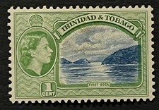 Travelstamps: 1953 Trinidad & Tobago Stamps Sc #72 Sg 267 - First Boca QEII MOGH