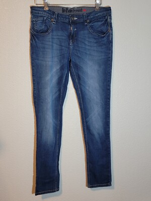 Lee Cooper Originals Jeans Womens Size 35x32 Skinny Mid Rise Stretch Denim Blue