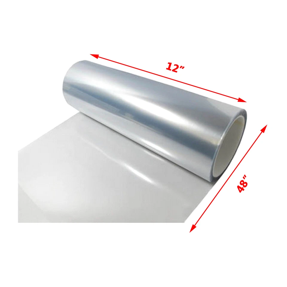 Lámina de vinilo de cubierta de pintura para capó de protección de faros transparente transparente de 12x48" Foto 4 de 4