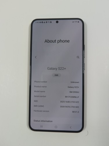 Samsung Galaxy S22+Plus- 128GB - Verizon Only- Black-Very Good Condition - 03602 - Picture 4 of 7