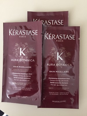 K'erastase Aura  Bain Micellaire Aromatic Shampoo Dull Hair 3 Samples Mew 10 ML