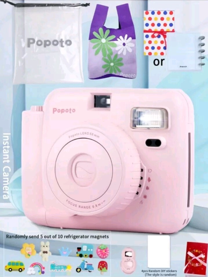 Popoto Instant Camera Set with 19 Accessories & Twin Pack Mini Films for Creative Photography-image