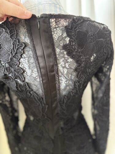 House Of CB Nolita Black Lace Long Sleeve Dress Sheer Sexy Sz XS - Picture 10 of 18